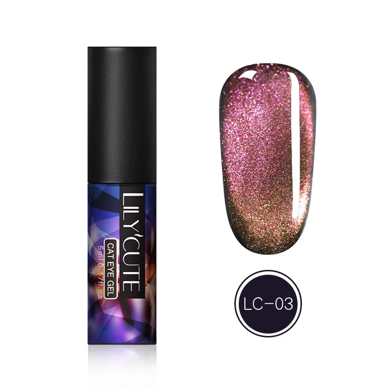 LC-7D-03 LILYCUTE Магнитный Блестящий Гель-лак для ногтей цветной кошачий глаз УФ замочить от ногтей Гель-лак для маникюра - Цвет: LC-7D-03