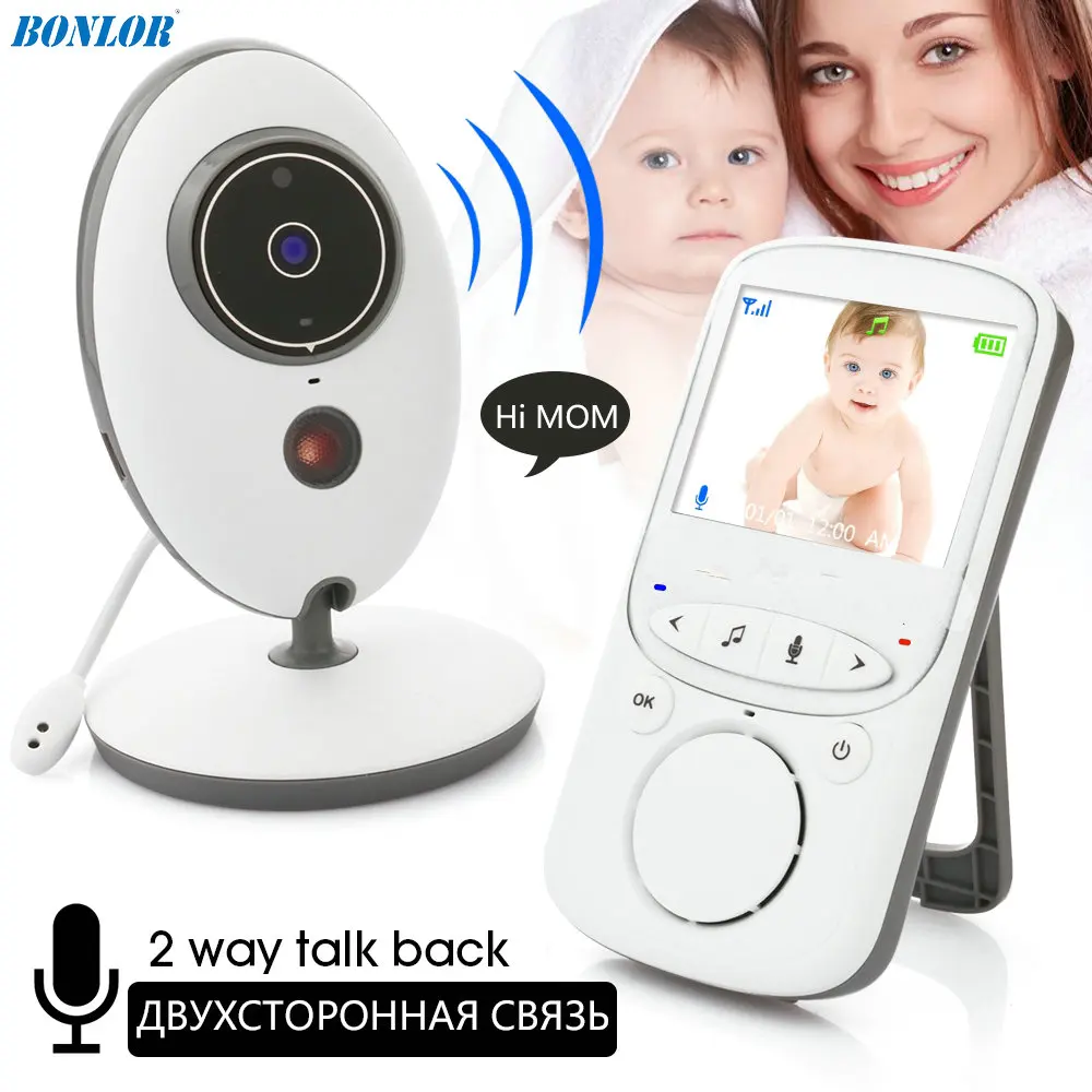 

1Set Free Shipping Wireless Monitor For Baby or Oldman 2.4 Inch LCD display Night light Walkie Talkie Babysitter VB605 HD camera