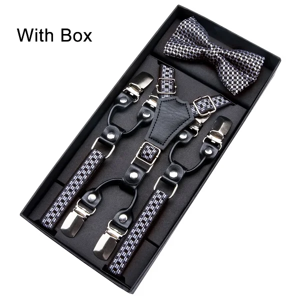 BH-0023 DiBanGu/модные подтяжки, черные, белые, из кожи, 6 зажимы подтяжек, для мальчиков и девочек, винтажные повседневные штаны на подтяжках, ремень, BH-0023 - Цвет: BH-0023