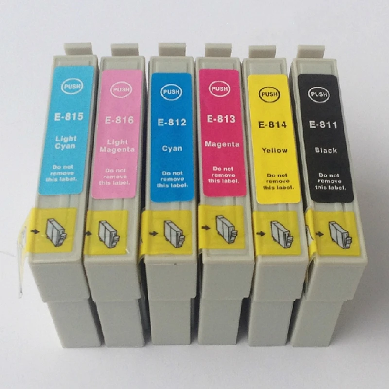Чернильный картридж Vilaxh T0811 для Epson T0816 Stylus photo 1410 R270 R390 RX590 R290 R610 RX690 T50 TX700W TX800W