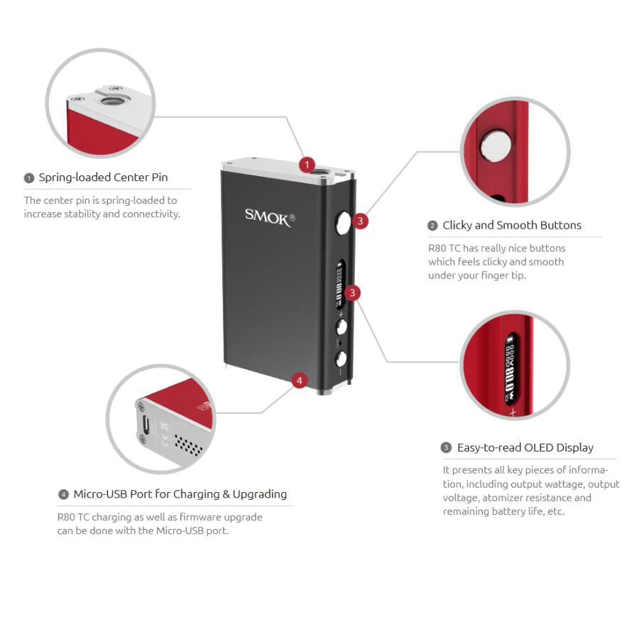 Электронная сигарета набор Vape ручка SMOK Micro One R80 коробка мод для TFV4 атомайзер