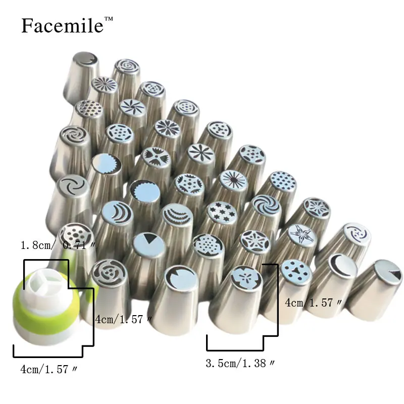 36 шт из нержавеющей стали русские наконечники для выпечки сопла украшения торта