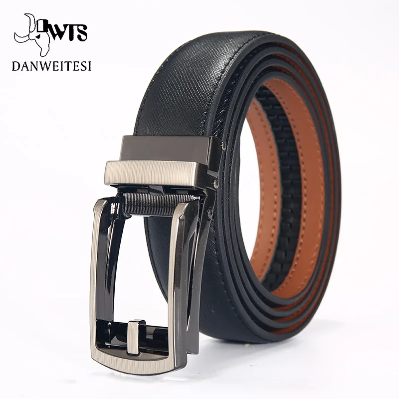 

[DWTS]Fashion Men Automatic Buckle Leather luxury Belts Business Male Alloy buckle Belts for Men Ceinture Homme