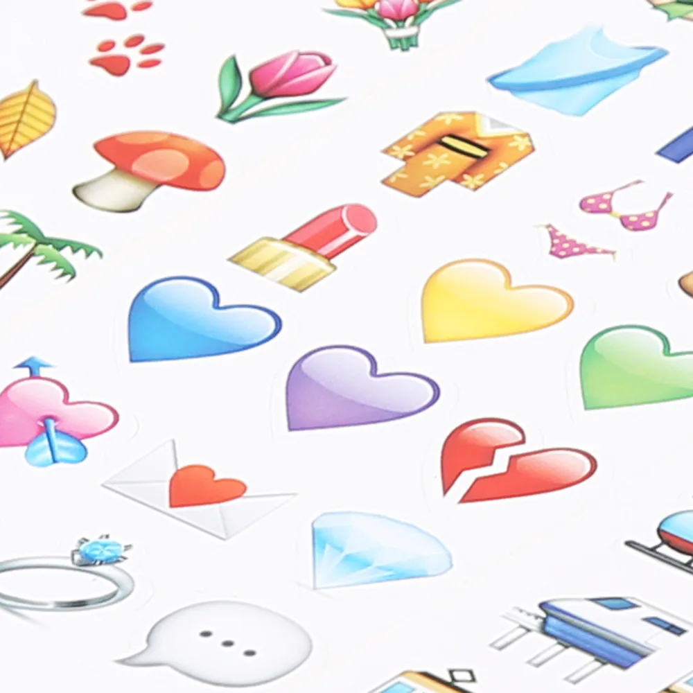 Emoji Sticker Pack Stickers Most Popular Emojis For Mobile Phone Kids Rooms Home Decor Tablet 19 Sheets/Pack Wholesales | Дом и сад