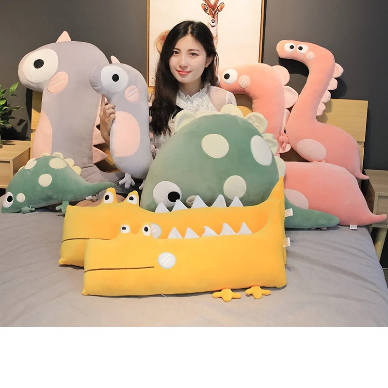 Фото Популярная супер мягкая подушка в виде динозавра кровать для сна украшение