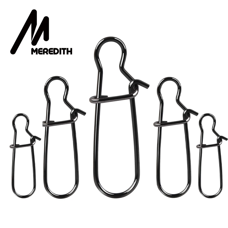 MEREDITH 50 шт. крюк из нержавеющей стали быстрый зажим замок защелки вращающиеся твердые кольца безопасности защелки рыболовный крючок Разъем