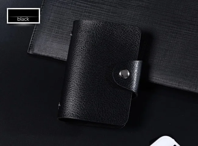 Style-C-black Новинка, чехол для карт из искусственной кожи с функцией 24 бита, бизнес-держатель для карт для мужчин и женщин, сумка для кредитных карт, ID, паспорта, карт, кошелек H088 - Цвет: Style-C-black