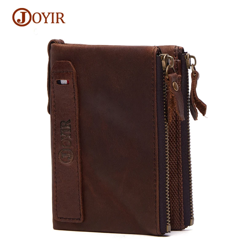 Joyir Crazy Horse мужские кошельки натуральной кожи мужской кошелек короткие Портмоне старинные молнии бумажник Брендовая Дизайнерская обувь кошелек