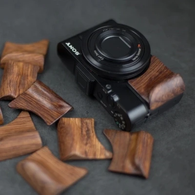Деревянная рукоятка для замены камеры sony RX100 II III VI RX100VII RX100M3 RX100M4 RX100M5 RX100M6 RX100M7 с лентой