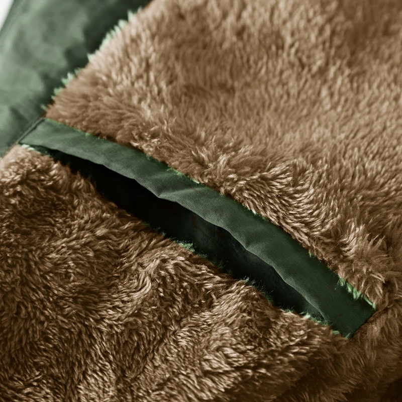 Парка мужская с черным мехом хлопок на молнии со съемным капюшоном повседневная