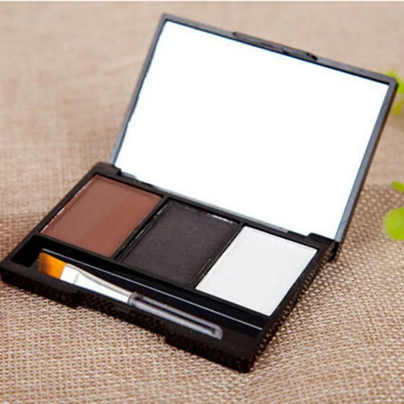Natural Fashion Pro Kit 3 цвета Порошковые тени для бровей усилитель палитры W Кисть Коричневый Серый усилитель бровей