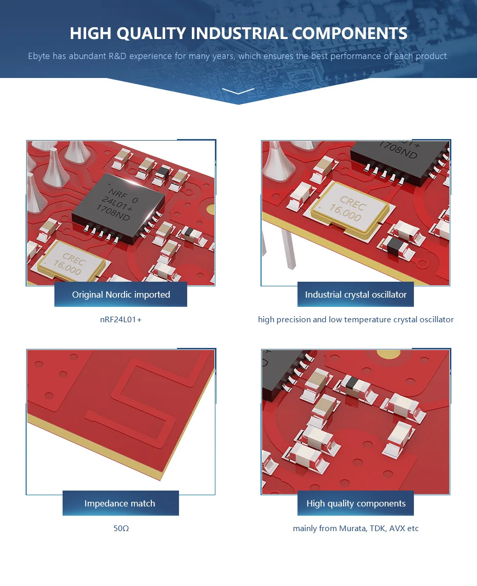 E01-ML01D 2,4 GHz nRF24L01 РЧ модуль беспроводной приемопередатчик SPI ebyte nRF24L01P 2,4 ghz передатчик и приемник PCB антенна