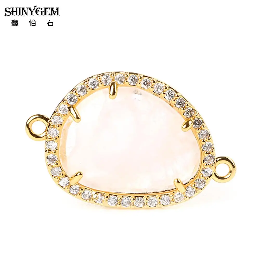 ShinyGem Натуральный камень разъем Ляпис Лабрадорит авантюрин нерегулярные цвета: золотистый, серебристый Разъем Подвески для серьги принятия