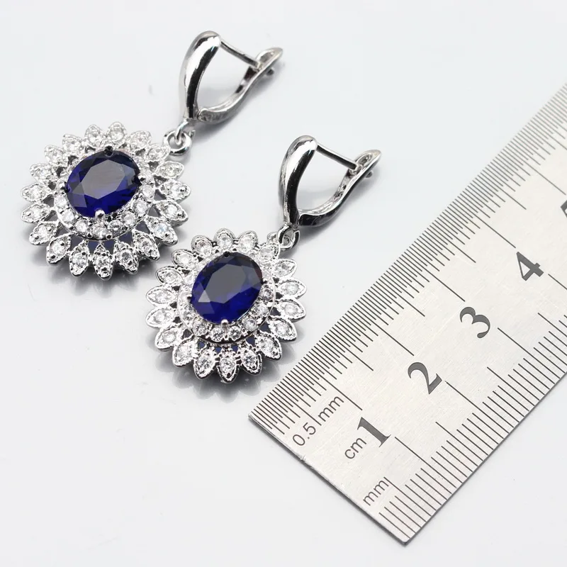 Цветок Мэнни серебристый цвет 4 шт. размер кольца 6 #7 #8 #9 #10 # Синий Циркон Западный