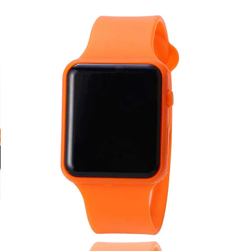 orange Простые детские часы, цифровой светодиодный электронные часы, студенческие наручные часы для мальчиков, силиконовый ремешок, мужские и женские Спортивные Повседневные часы - Цвет: orange