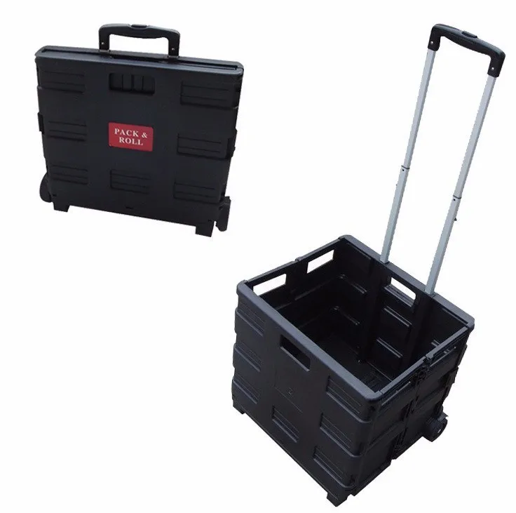 M-All black Сверхлегкая Складная тяга 45L для супермаркета, PPS, туристическое снаряжение для кемпинга, для рыбалки, пикника, багажная тележка - Цвет: M-All black