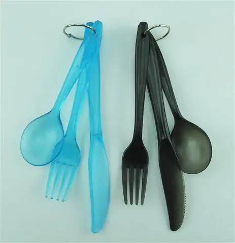 Одобрено FDA! Уличные ножи из поликарбоната вилка ложка столовая посуда трех