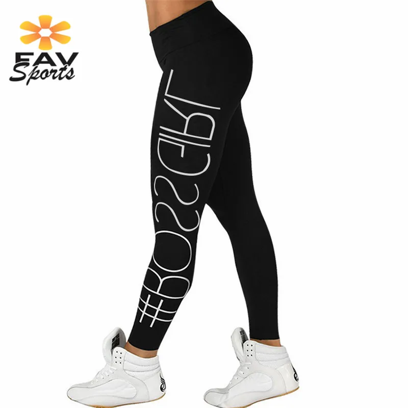 Workout Sports Running Jogging Women Letter Printed Yoga Pants Elastic seamless Leggings Slim Training Tights | Спорт и развлечения