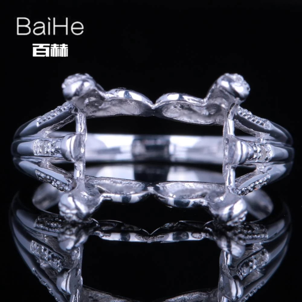 BAIHE солидное 14K белое золото изумруд помолвка для женщин Трендовое изысканное
