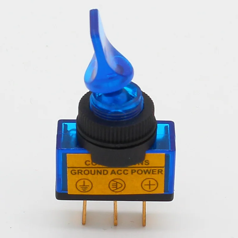4 шт. DC12V 20A индикаторная панель монтажная ВКЛ-ВЫКЛ автомобильный тумблер красный, зеленый, желтый, синий - Цвет: Blue