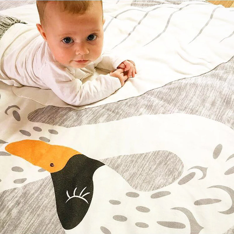 95 см мультфильм лебедь детское одеяло хлопок пеленать меня ползать Pad игры