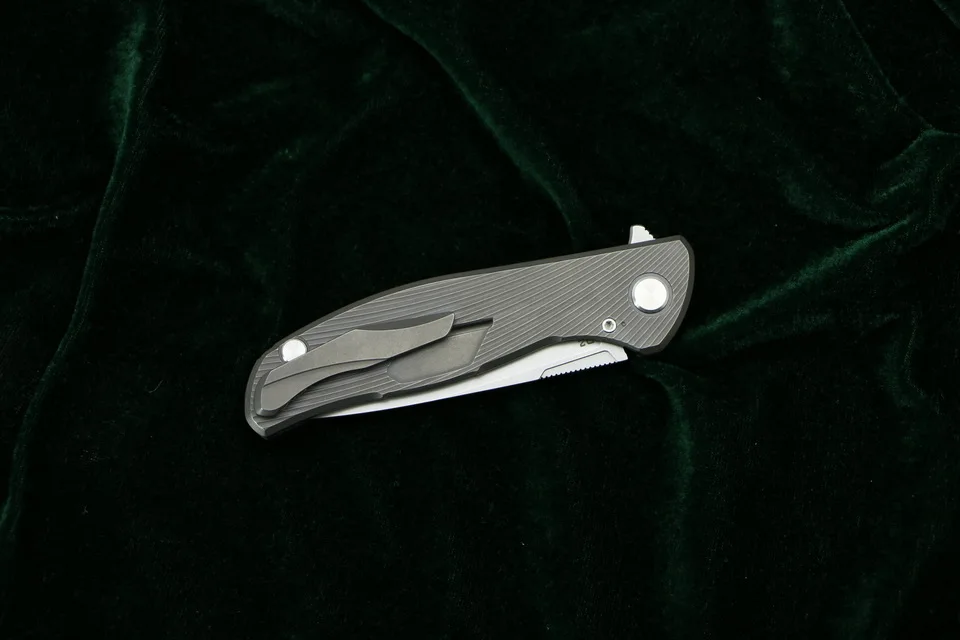 Зеленый thorn hati 95 складной нож D2 лезвие титановый подшипник CF 3D Ручка походные