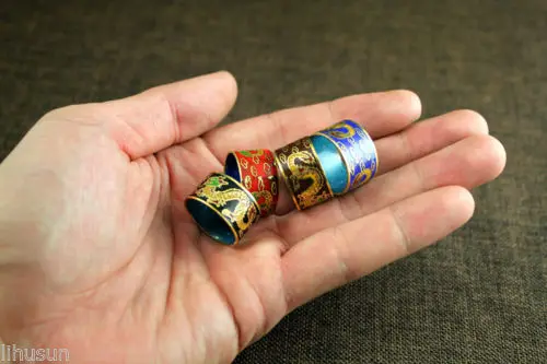 Оптовая продажа 6 шт очаровательное винтажное Китайское кольцо с эмалью ручной