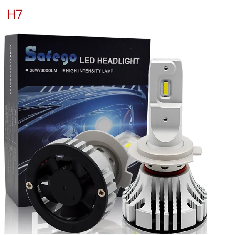 H7 Safego 36 Вт H8 H9 H11 H4 Hi/Lo H7 комплект автомобильных светодиодных фар лампы 9005 9006 4 супер яркий светодиодный авто лампы белого цвета 6000K - Испускаемый цвет: H7