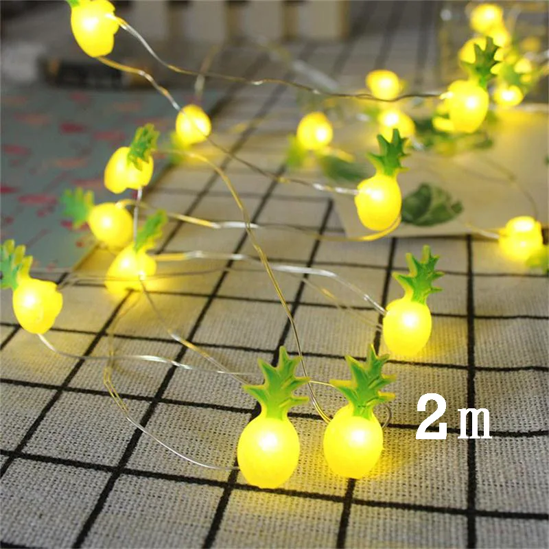 2m 20LED Light Гавайские вечерние Фламинго конфетти оформление латексными воздушными шариками баннер Pull Flag ананас Лето день рождения - Цвет: 2m 20LED Light