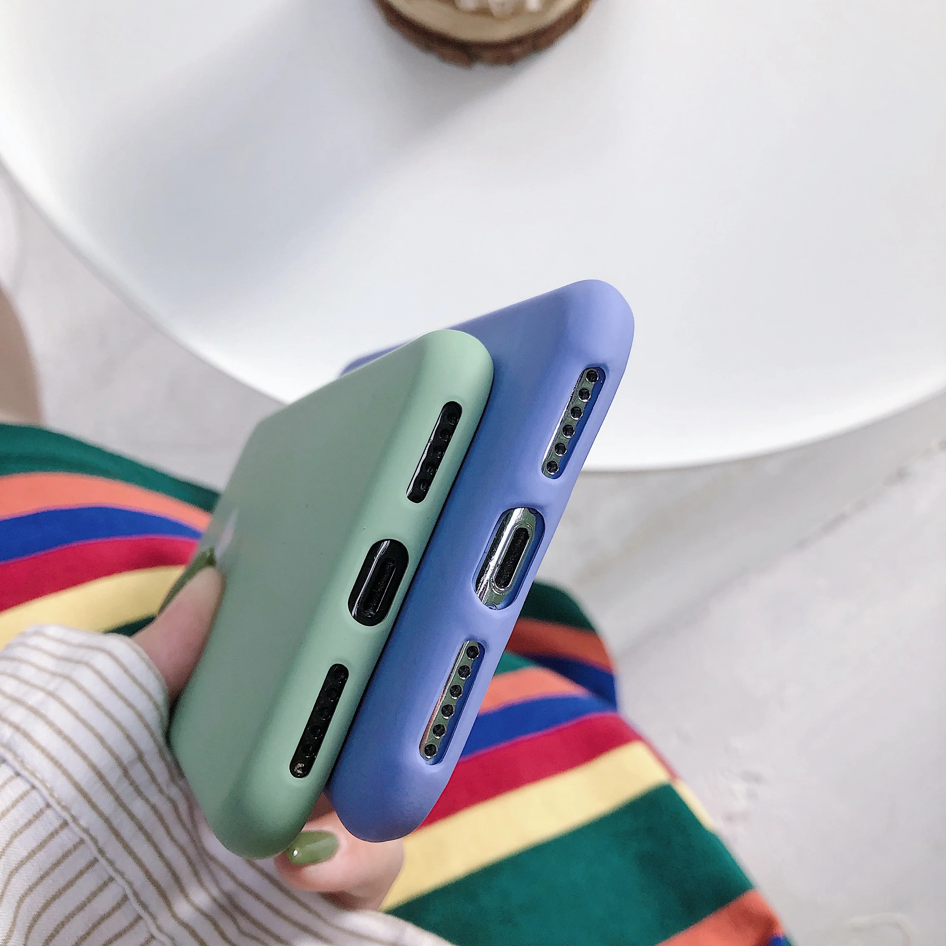 PIXIU высококачественный чехол для iPhone 6 7 Plus X XR XS Max простой однотонный силиконовый