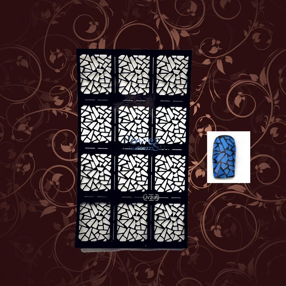 Горячая Распродажа Леопардовый Ягуар шаблон для ногтей Наклейка трафареты PWJV220