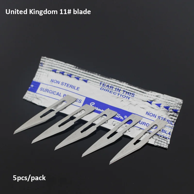 No.11 blade 5pcs Jyrkior UK Swann morton карбоновый стальной скальпель хирургическое лезвие для мобильного телефона защитная пленка отпечатков пальцев кабель Ремонт режущий инструмент - Цвет: No.11 blade 5pcs