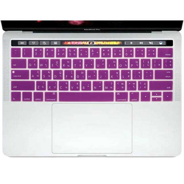 Таиланд Тайский язык клавиатура кожа силиконовый чехол протектор для Macbook Pro 13 15 с