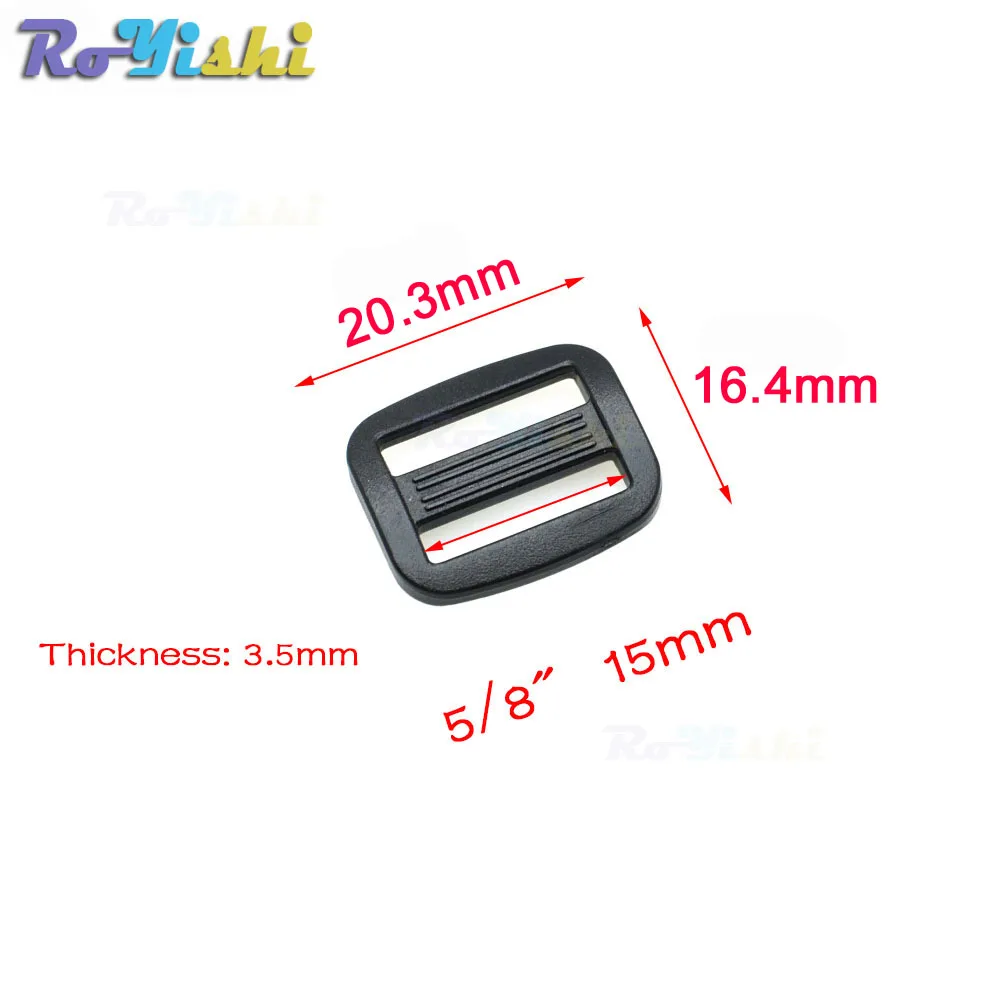 5/" 3/4" " 1" 1-1/" 1-1/2" 1-3/" 2" Лямки Пластиковые кривые слайдер Tri-Glide Регулировка Tri-ring пряжки рюкзак ремни черный - Цвет: Webbing Size 15mm