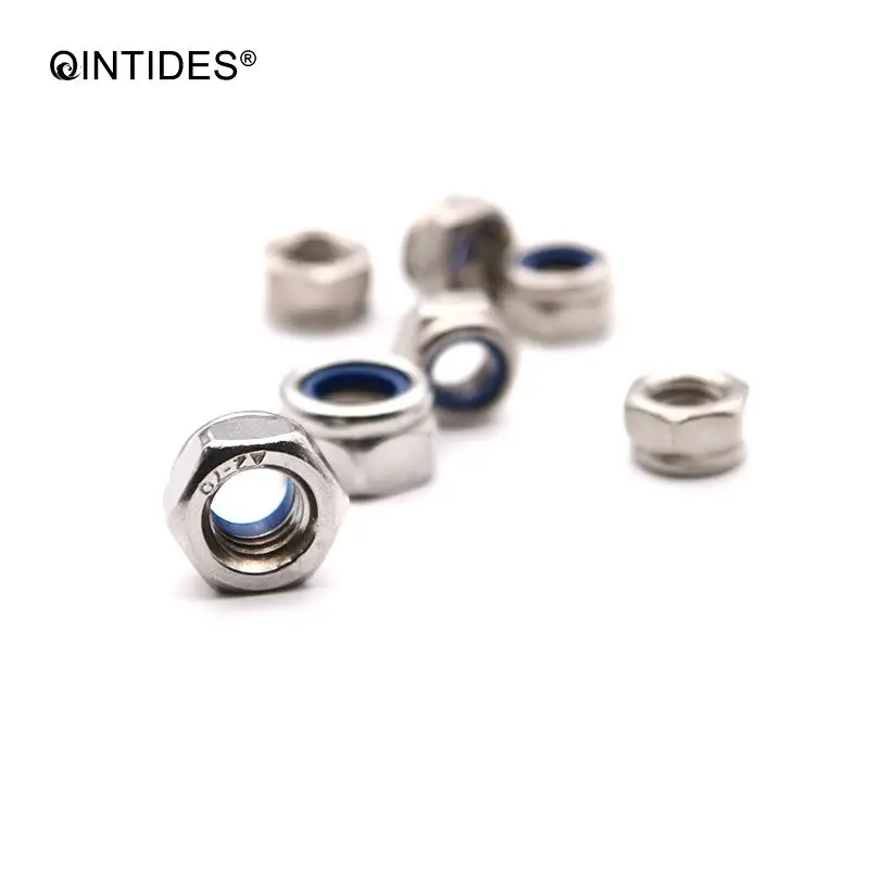 QINTIDES 150 шт./компл. 304 нержавеющая сталь Шестигранная гайка DIN985 самоблокирующийся
