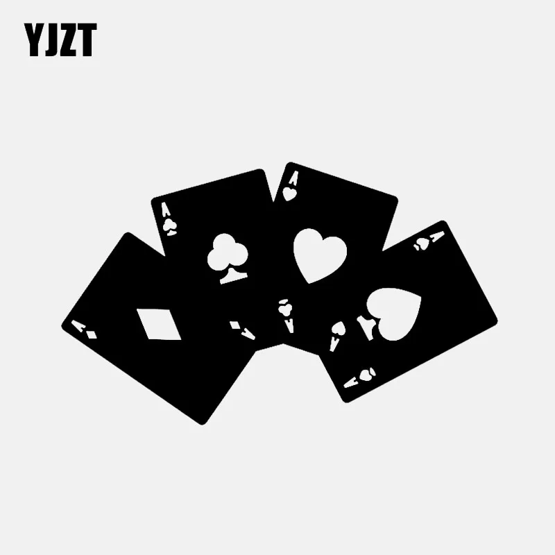 

YJZT 14.2*8.6CM Mysterious Spades Poker Decor Car Sticker Personalized Accessories Silhouette Vinyl C12-1382