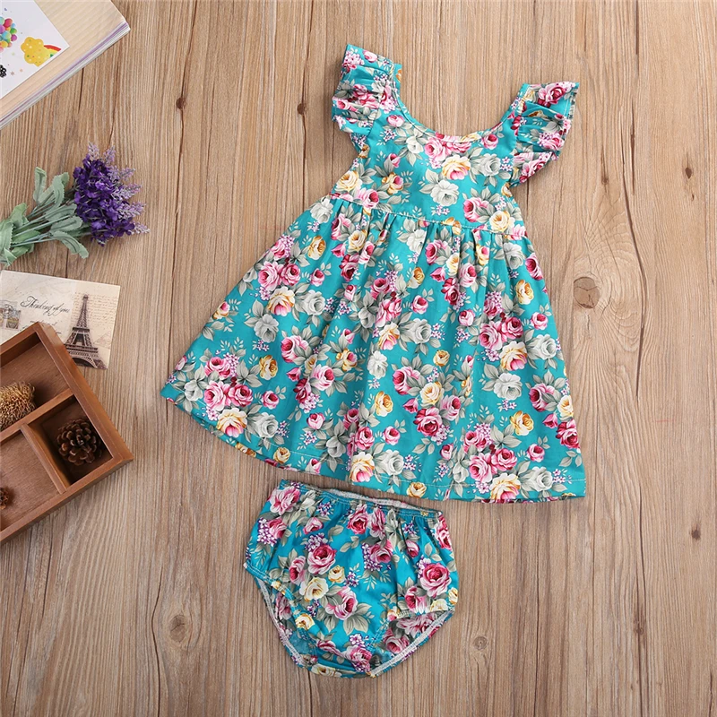 2019 летнее Брендовое детское платье для новорожденных девочек с оборками и