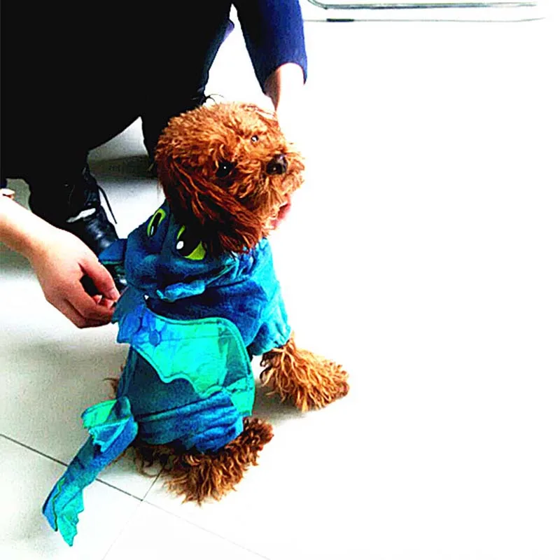 Хэллоуин Fly Dragon dog динозавр зимний флисовый костюм для домашних животных кошек