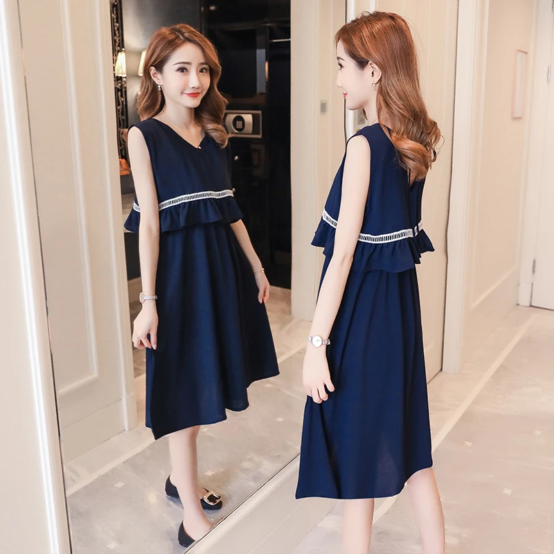 Платья для будущих и кормящих мам летняя одежда беременных женщин с v-образным