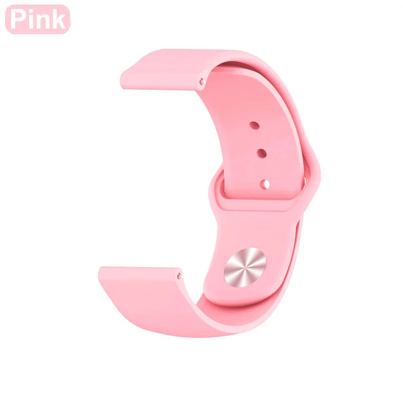 Pink XShum силиконовый ремешок 22 мм 20 мм для Xiaomi Amazfit Bip Pace Ремешок Универсальный браслет на запястье спортивный силиконовый ремешок Смарт-часы браслет - Цвет: Pink