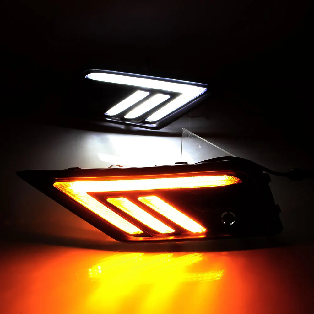 Дневной ходовой светильник DRL для Volkswagen Tiguan Левая Правая сторона белый DRL и Желтый поворотный сигнальный светильник