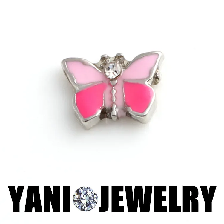 Бесплатная доставка плавающие медальон F458 Очаровательная Хрустальная Бабочка