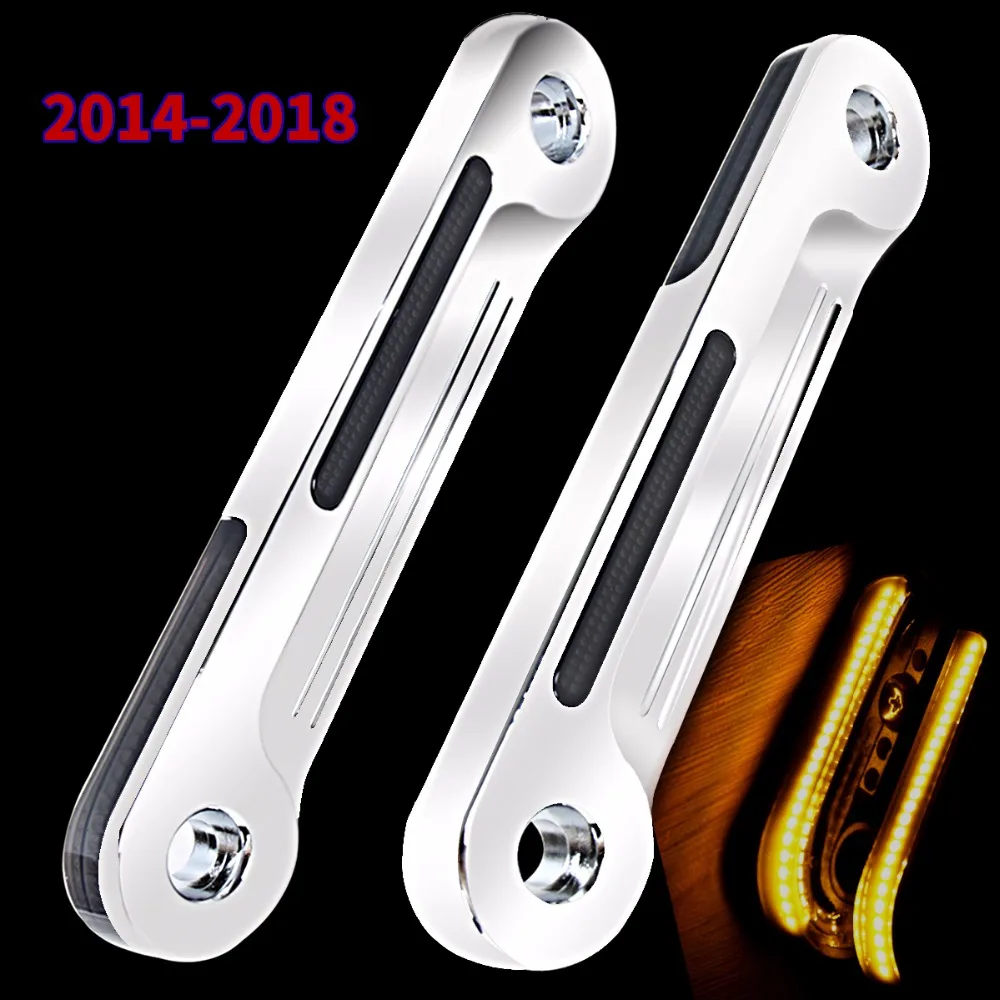 Хромированные СВЕТОДИОДНЫЕ заподлицо вилка поворотные кронштейны для Harley Touring