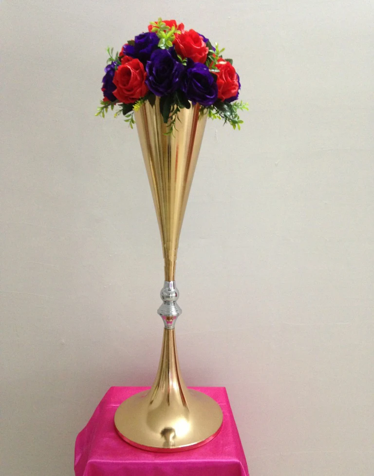 Новинка 2017 10 шт./лот золотой двойной рожок свадебная дорога светодиодное