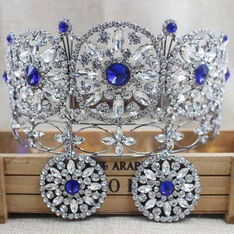 Большой благородный полный круг корона Маскарад miss world горный хрусталь Круглая