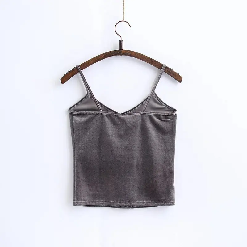 CR новые бархатные Топы на бретельках женские майки мягкие велюровые удобные и