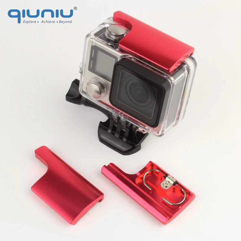 QIUNIU защелка с зажимом для задней двери ЧПУ алюминиевая GoPro Hero 3 + 4 корпус чехол