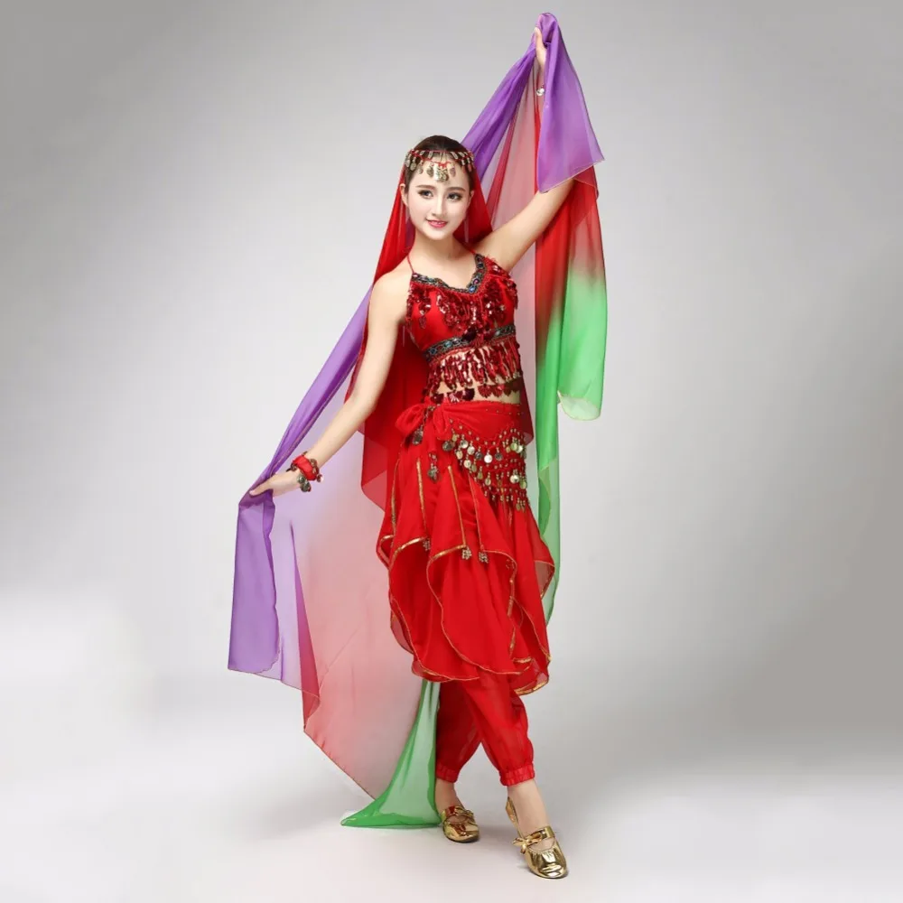 

New Gradient Veil Shawl Face Scarf Women Dance Belly Bollywood Costume Silk-like New