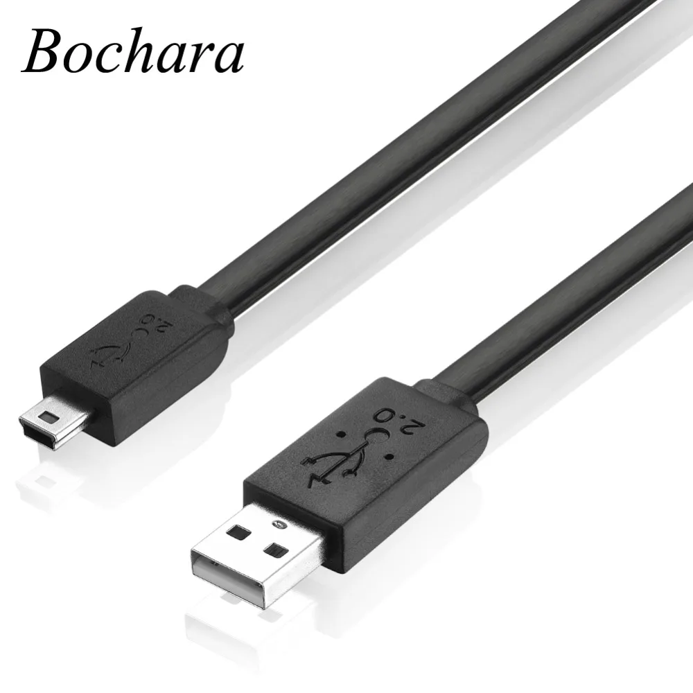 Плоский Мини кабель Bochara 5 контактов USB 2 0 тип A штекер штырьков 5P сердечники из