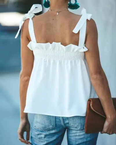 Стильная горячая Распродажа простой женский слинг оборки без рукавов шифон